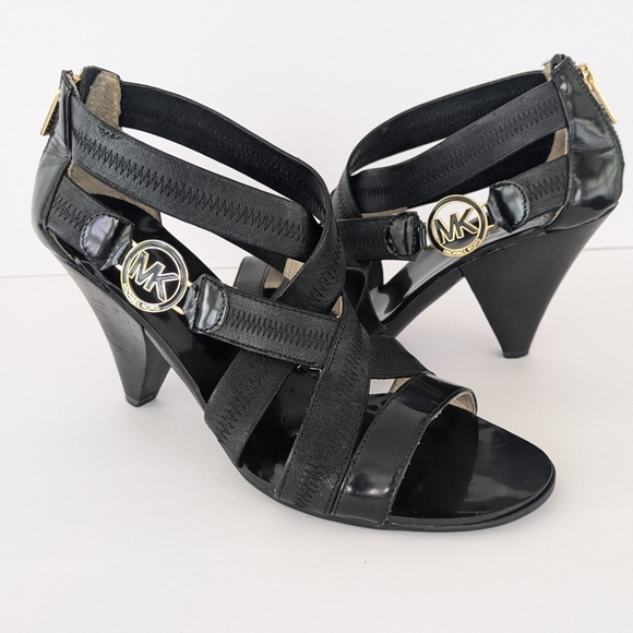 Michael Michael Kors Women's Size 9.5 Robertson Strappy Cross Strap Cone Heels - Picture 2 of 16